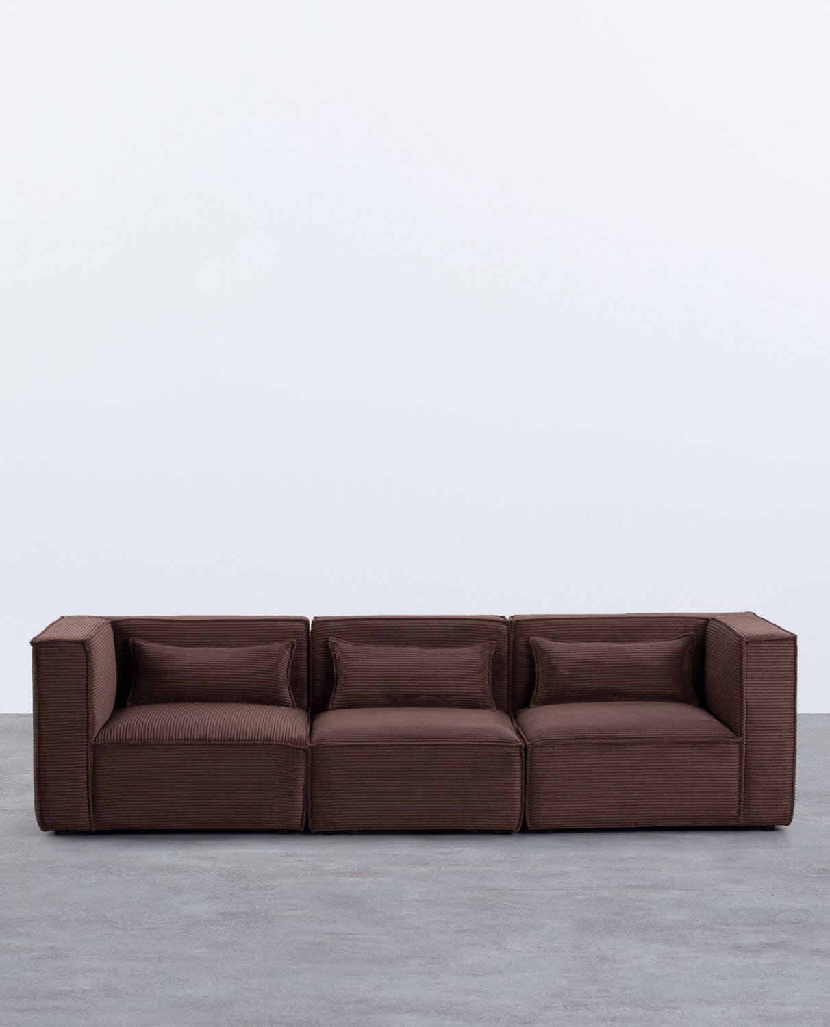 Sofá Modular de 3 Piezas con 2 Esquineros y Sillón de Pana Gruesa Kilhe