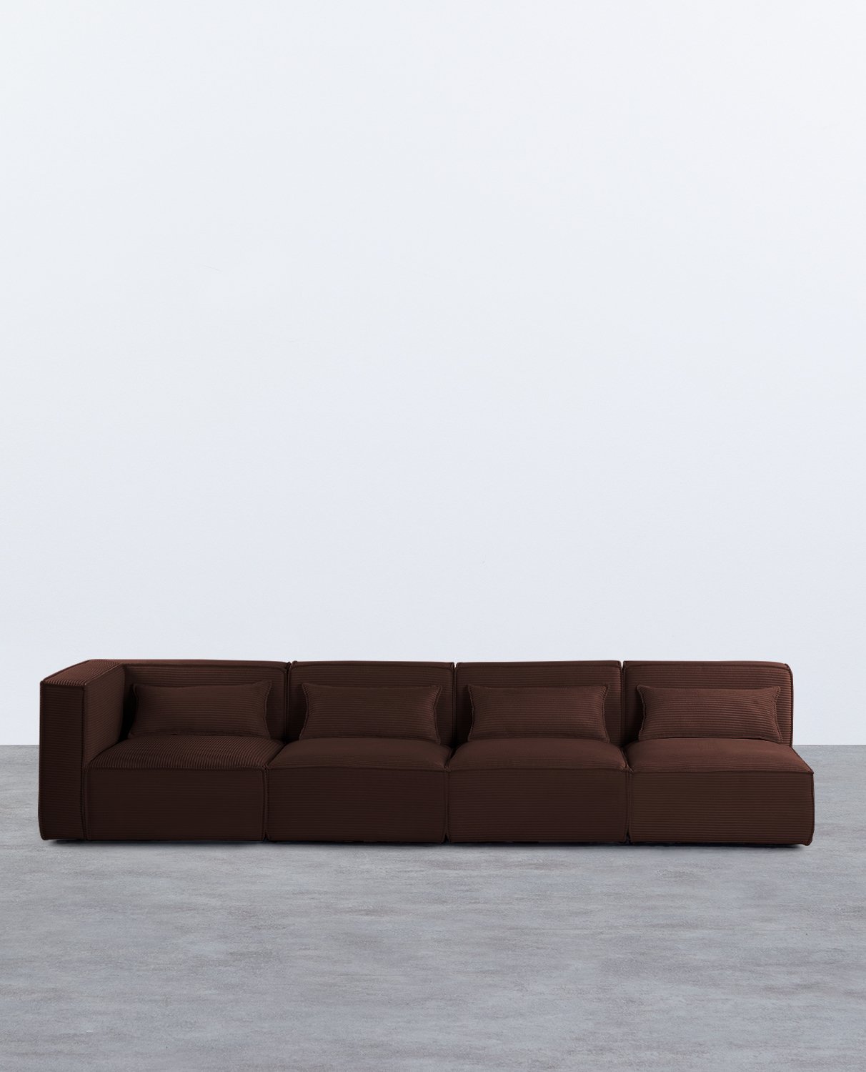 Sofá Modular de 4 Piezas con 3 Sillones de Pana Gruesa Kilhe