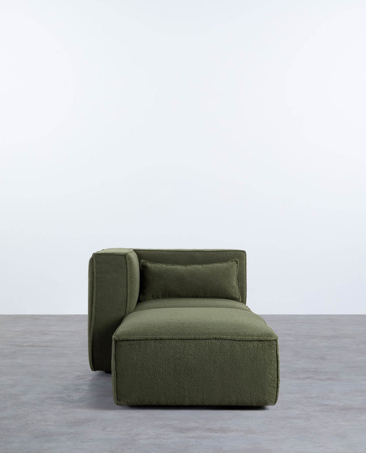 Sillón Esquinero Modular con Puff de Tela Bouclé Kilhe