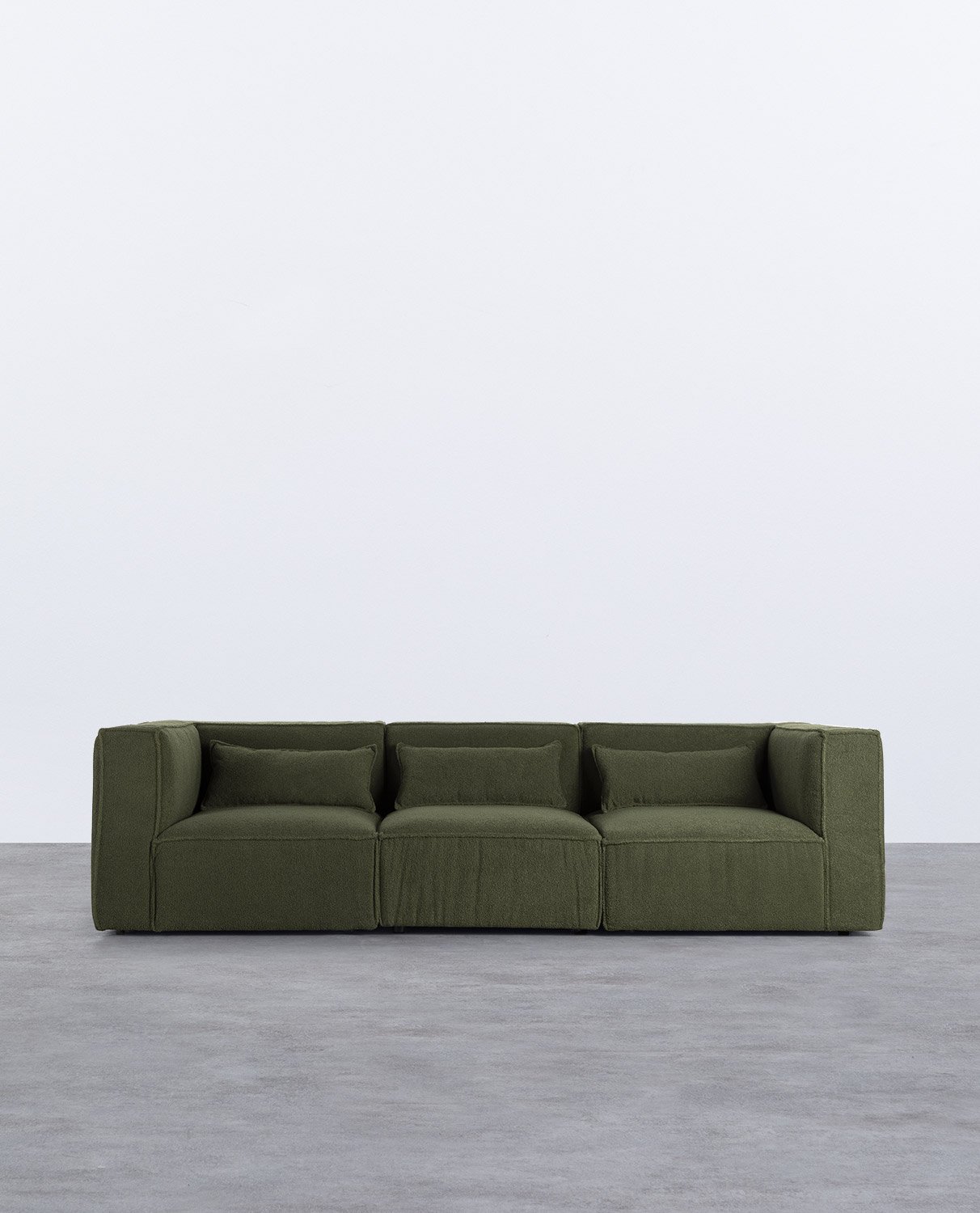 Sofá Modular de 3 piezas con 2 Sillones Esquineros de Tela Bouclé Kilhe