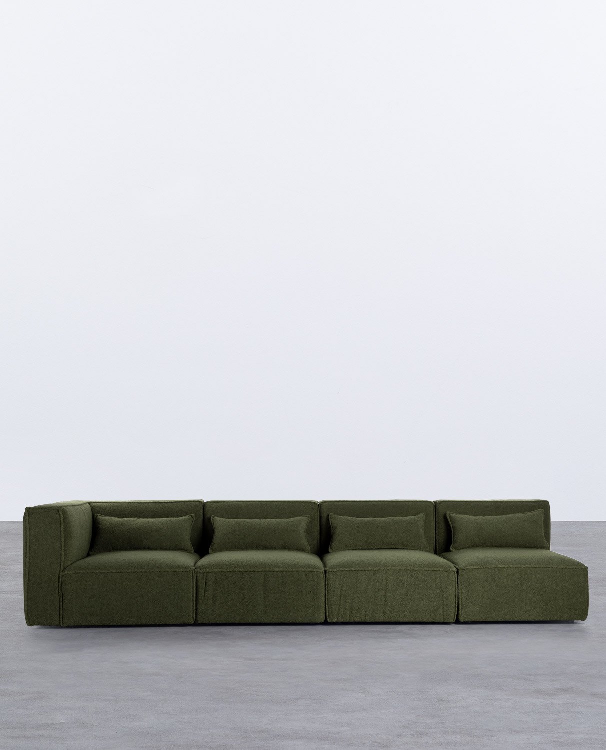 Sofá Modular de 4 piezas con 3 Sillones de Tela Bouclé Kilhe