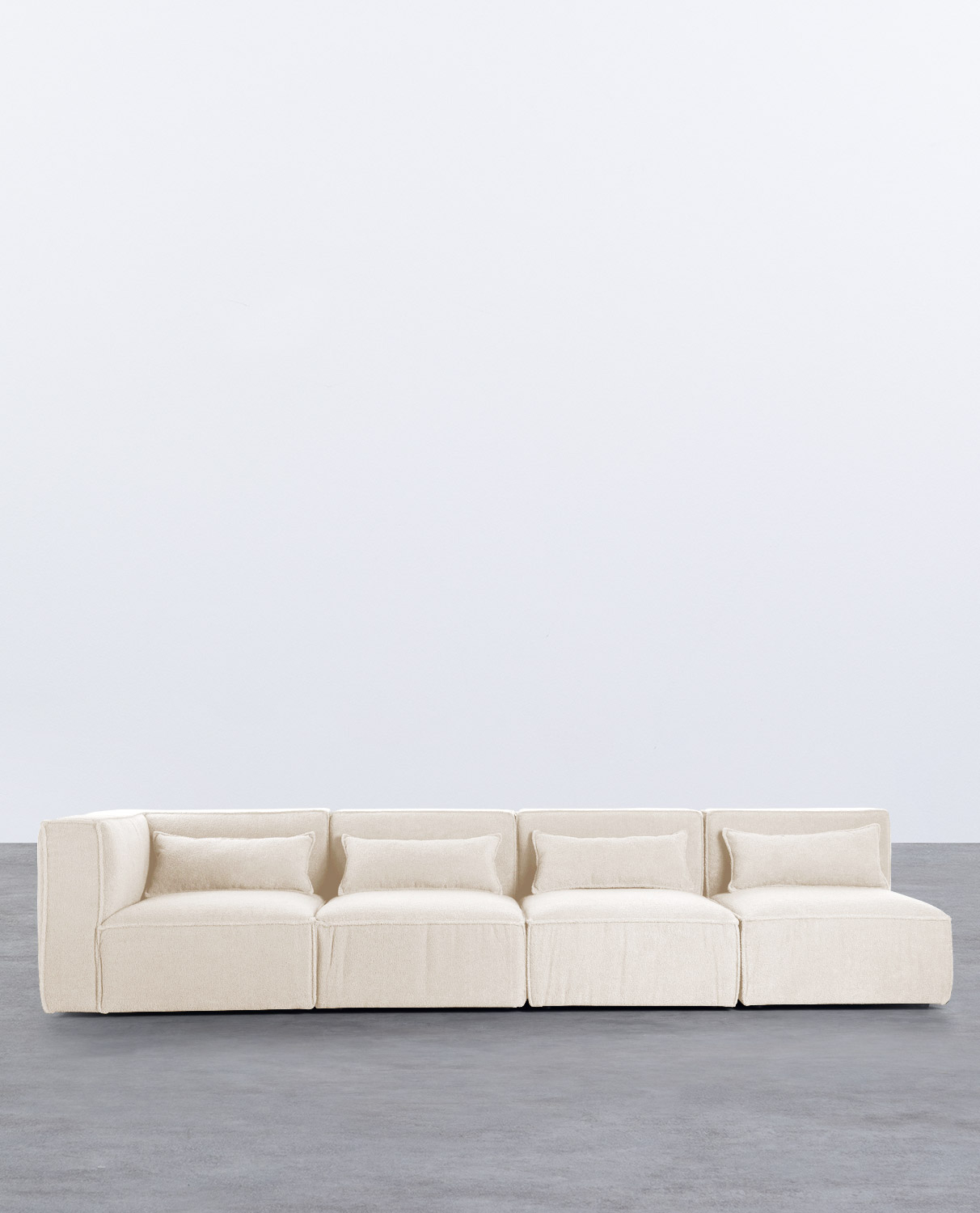 Sofá Modular de 4 piezas con 3 Sillones de Tela Bouclé Kilhe