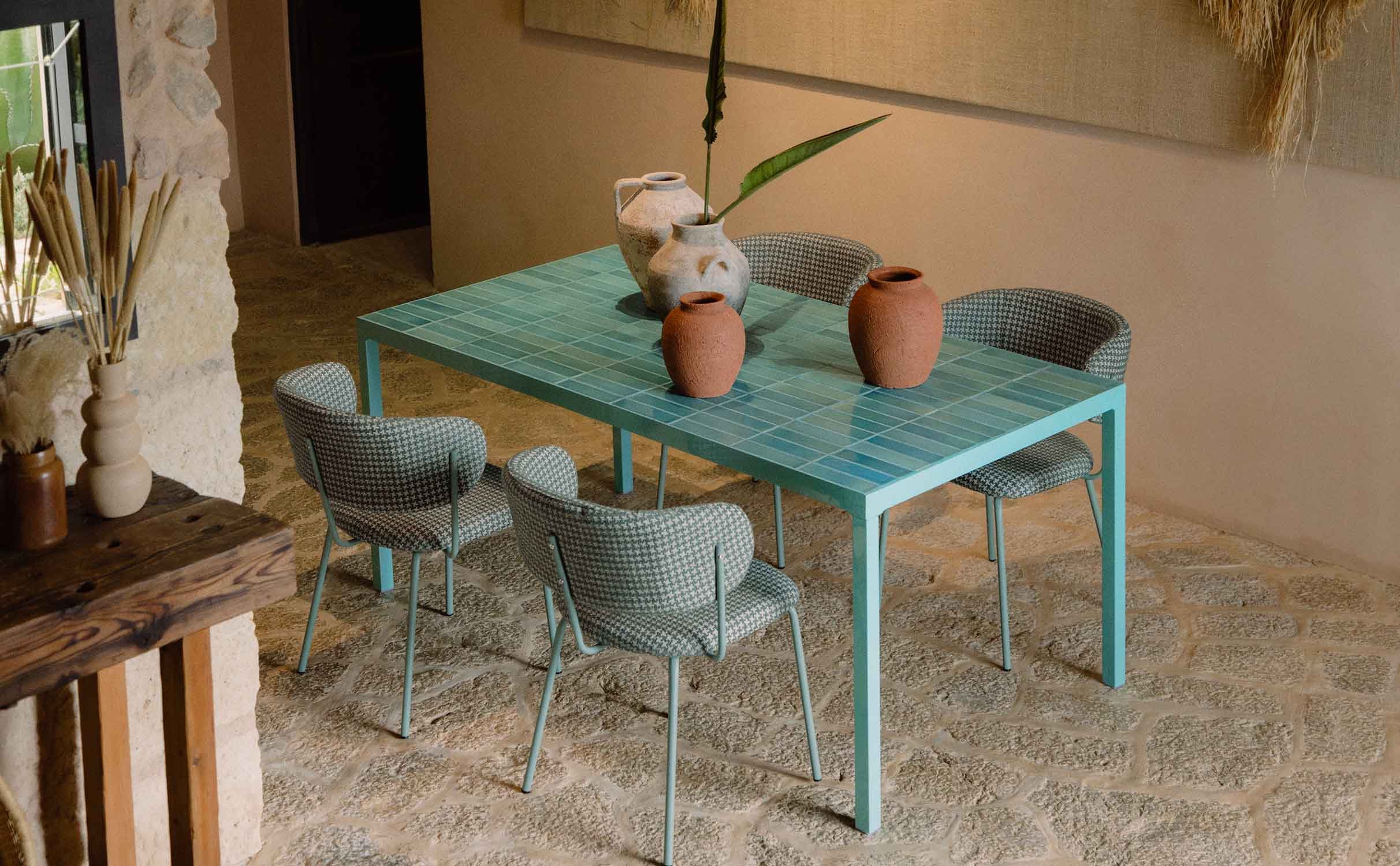 Mesa de Comedor Rectangular de Metal y Cerámica (181x93 cm) Zafiro, imagen de galería 1