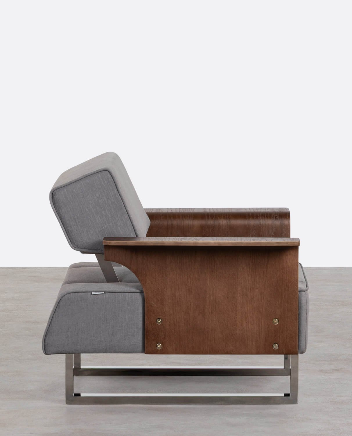 Sillón Reclinable con Reposabrazos de Madera y Tela 70S, imagen de galería 2