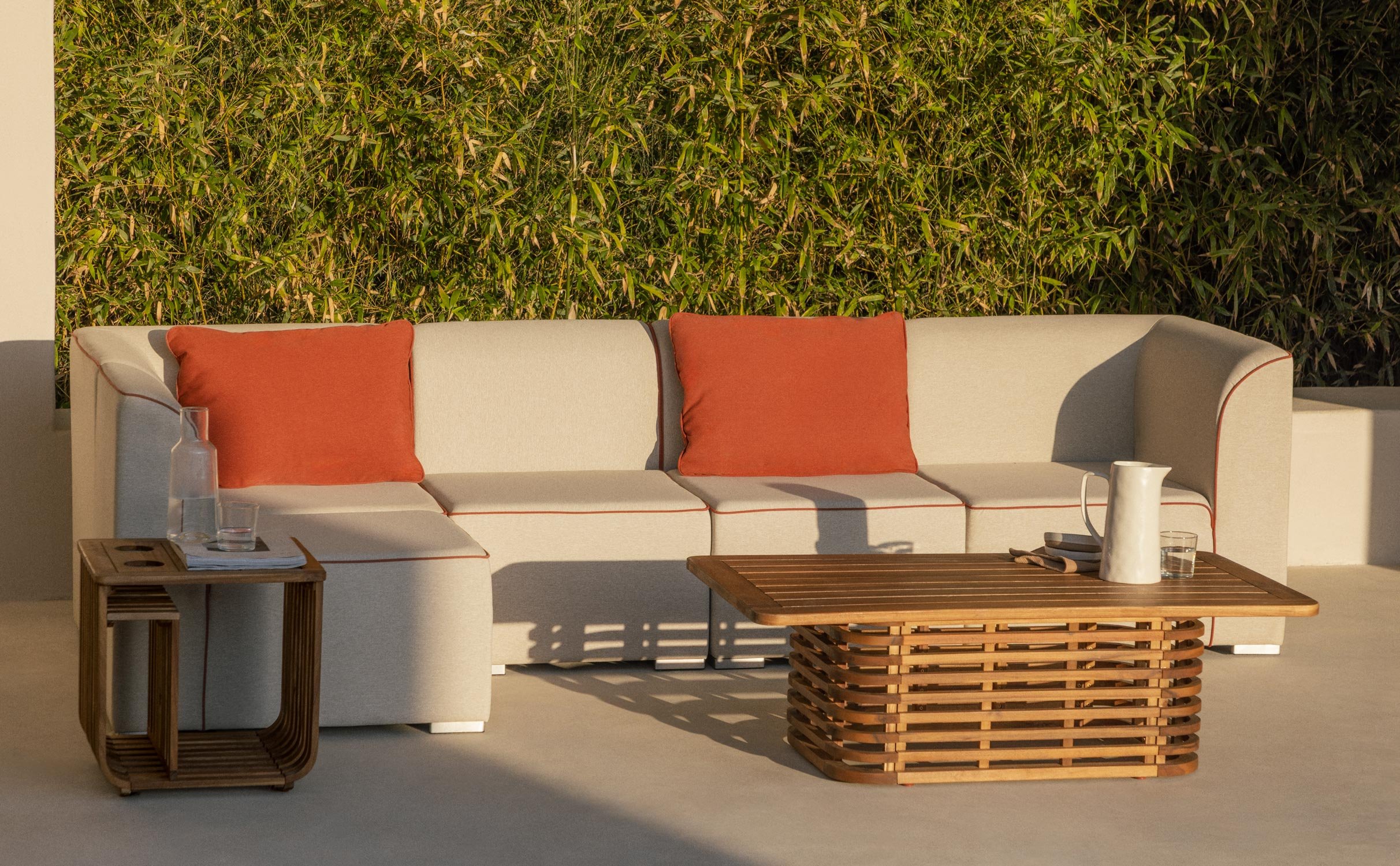 Sofá Modular de Jardín 5 Piezas con 2 Esquineros y 3 Sillones de Tela Lagos, imagen de galería 1