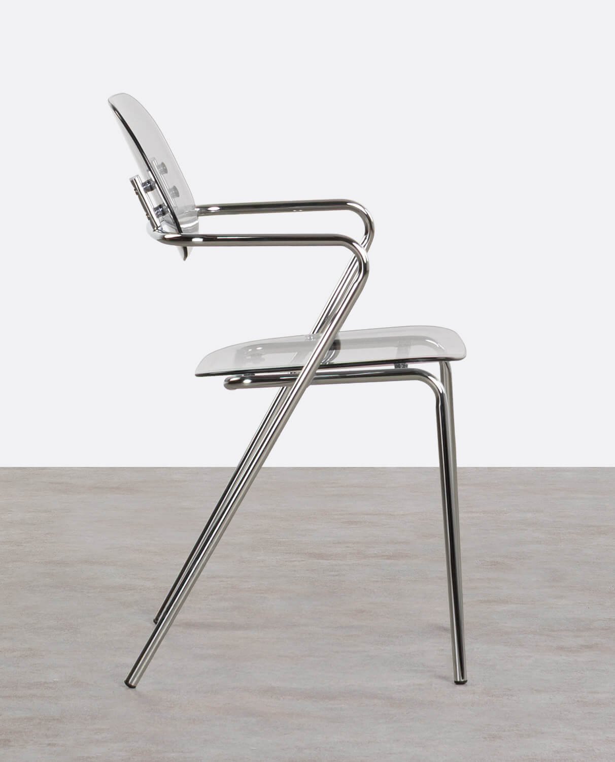 Silla de Comedor con Reposabrazos de Polietileno y Metal Pinha, imagen de galería 2