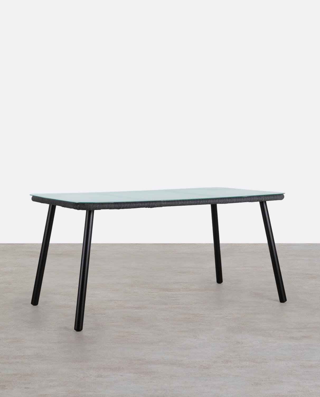 Mesa de Exterior Rectangular de Aluminio y Cristal (160x90 cm) Drian, imagen de galería 1