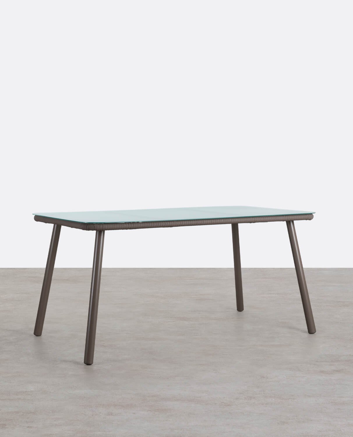 Mesa de Exterior Rectangular de Aluminio y Cristal (160x90 cm) Drian, imagen de galería 1