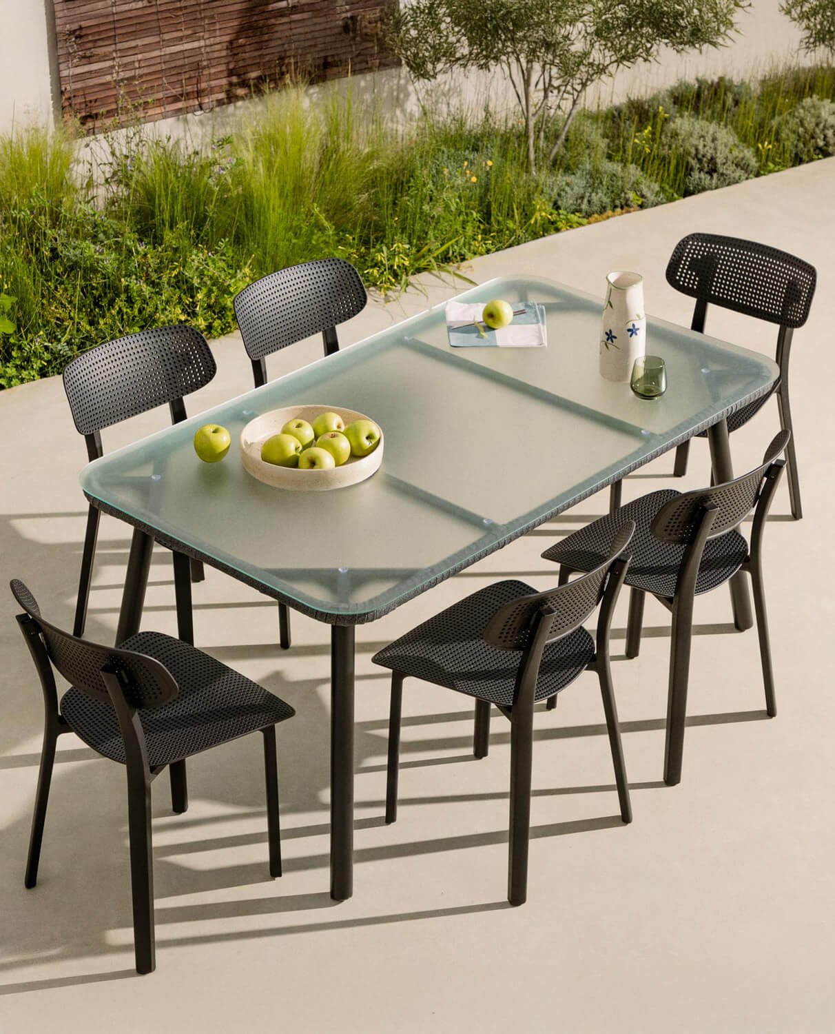 Mesa de Exterior Rectangular de Aluminio y Cristal (160x90 cm) Drian, imagen de galería 2