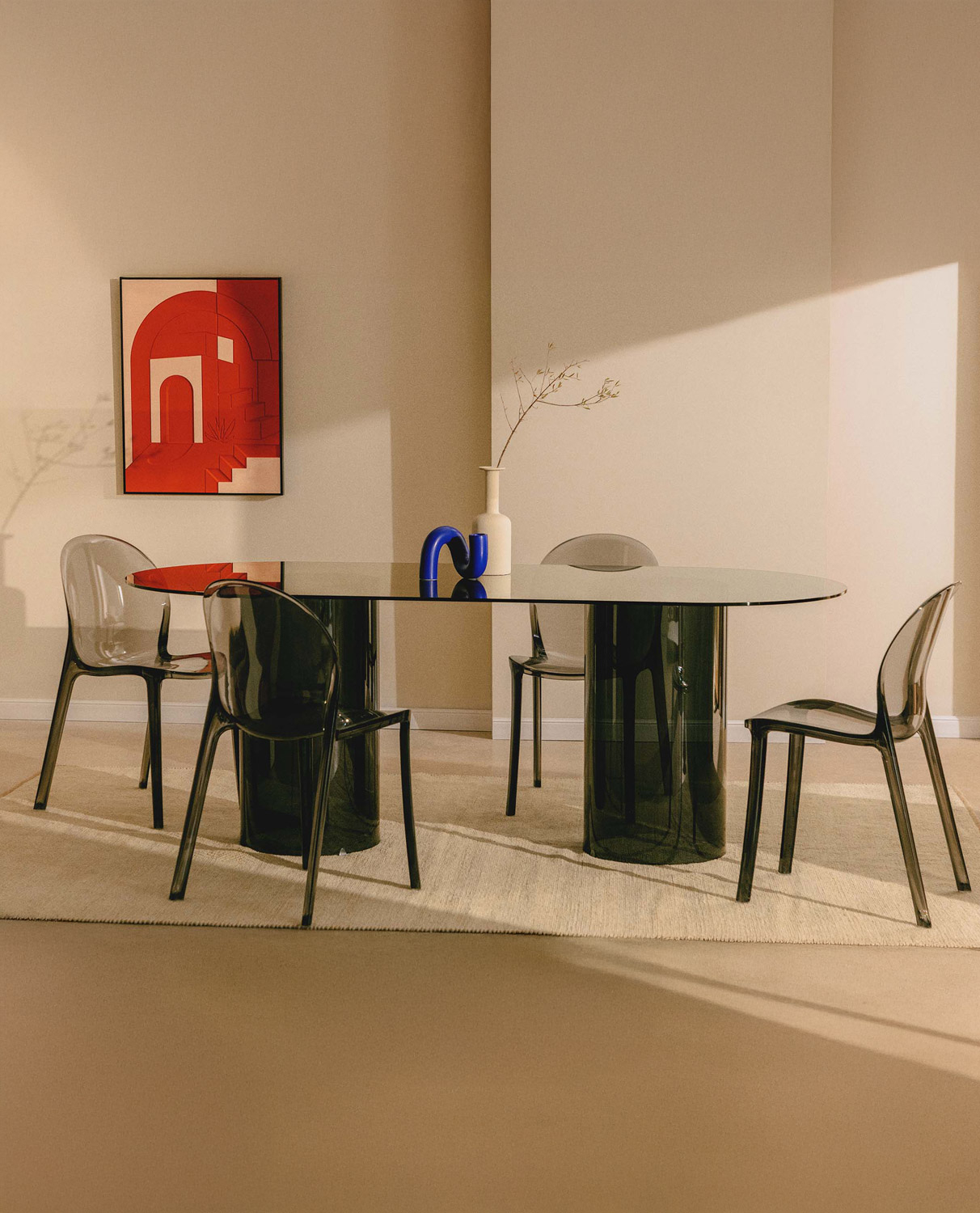 Mesa de Comedor Ovalada de Cristal Templado (200x90 cm) Kolu, imagen de galería 2