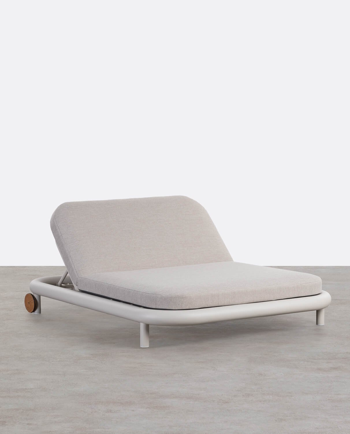 Tumbona Doble Reclinable de Aluminio con Cojín de Tela Cheryl, imagen de galería 1