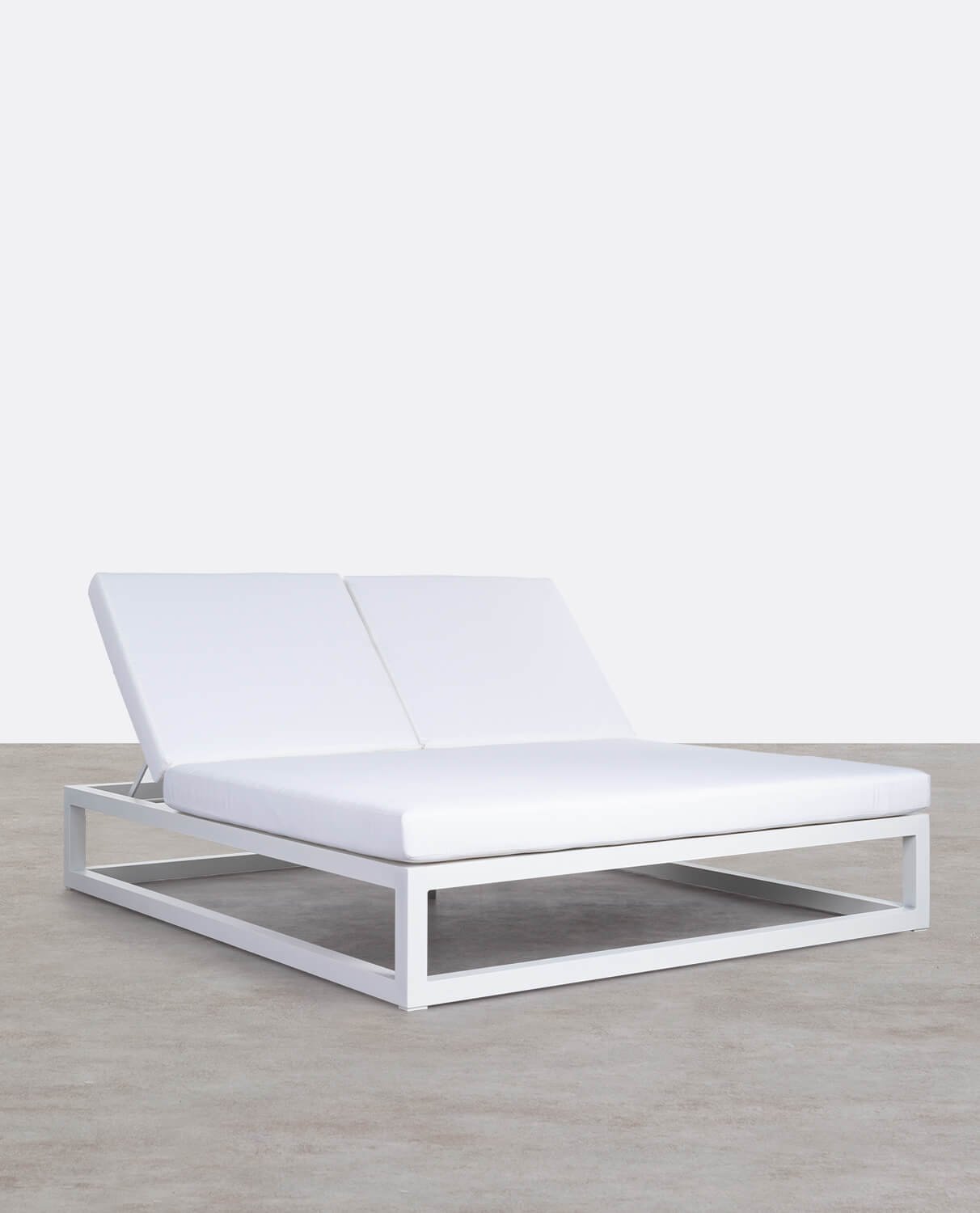 Tumbona Doble Reclinable de Aluminio con Cojín de Tela Kewin, imagen de galería 1