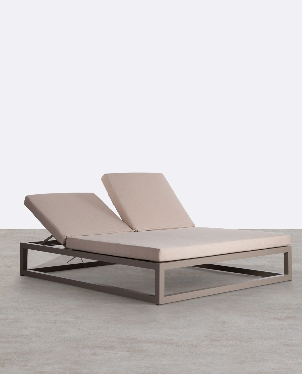 Tumbona Doble Reclinable de Aluminio con Cojín de Tela Kewin, imagen de galería 1