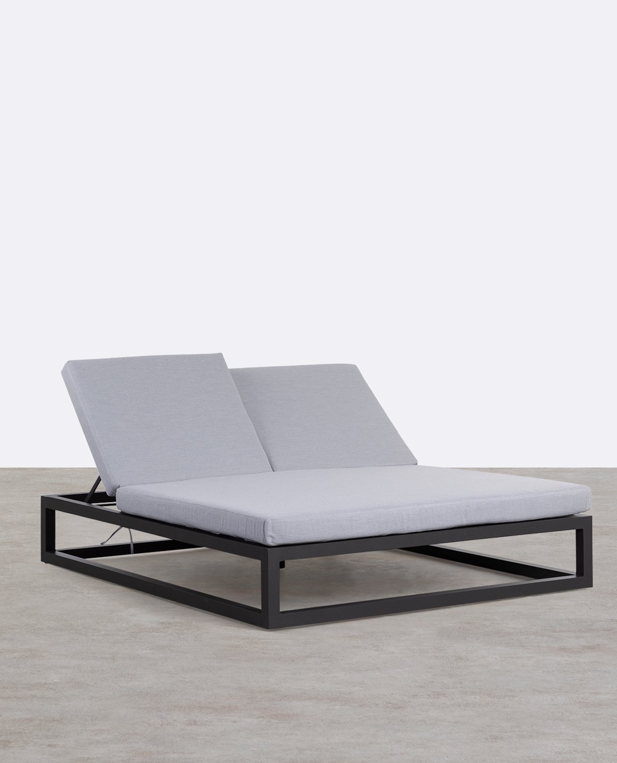 Tumbona Doble Reclinable de Aluminio con Cojín de Tela Kewin, imagen de galería 1