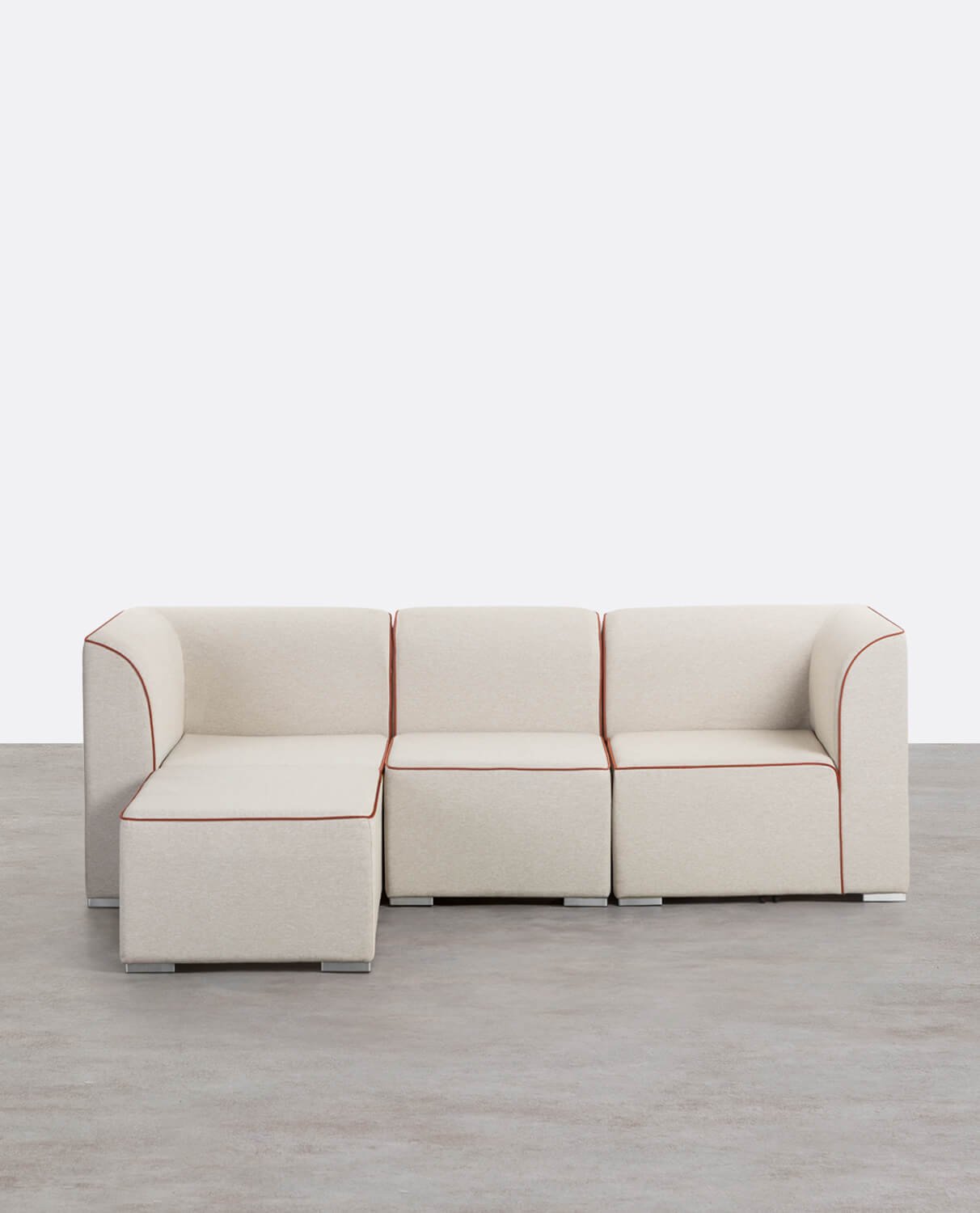 Sofá Modular de Jardín 3 Piezas con 2 Esquineros y Sillón con Puff de Tela Lagos, imagen de galería 1