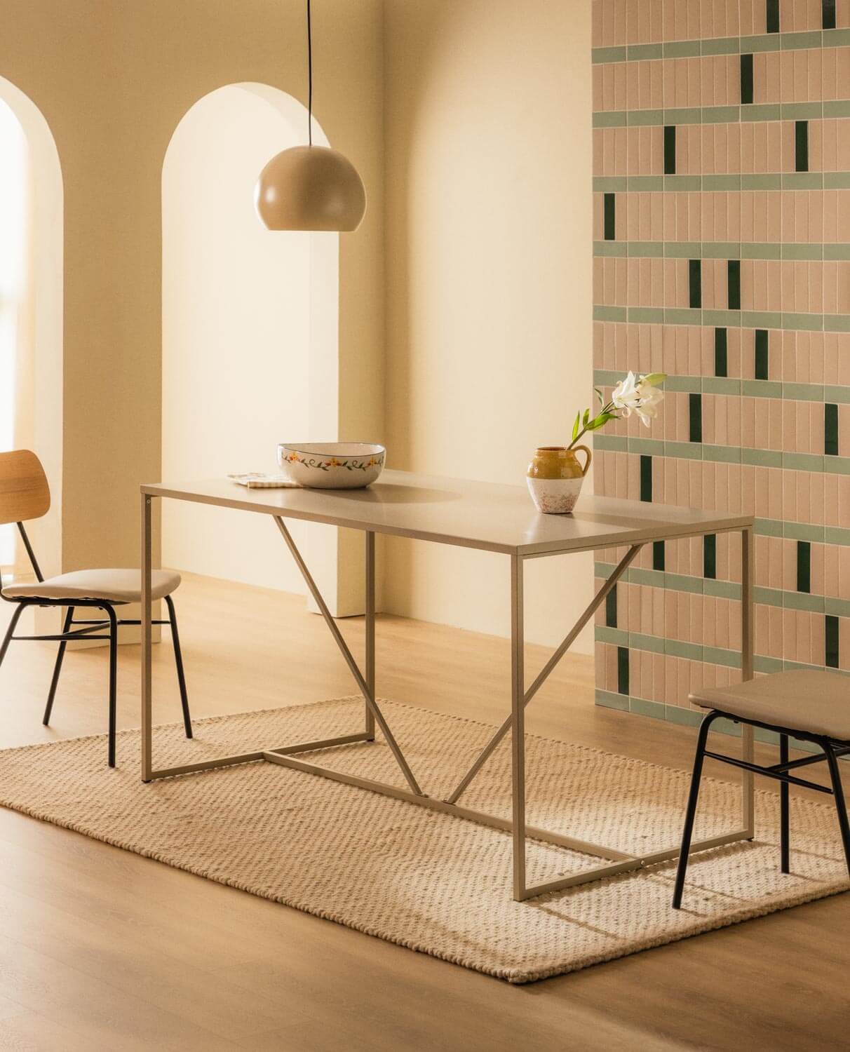 Mesa de Comedor de Acero Laminado (78x140 cm) Ibiza, imagen de galería 2
