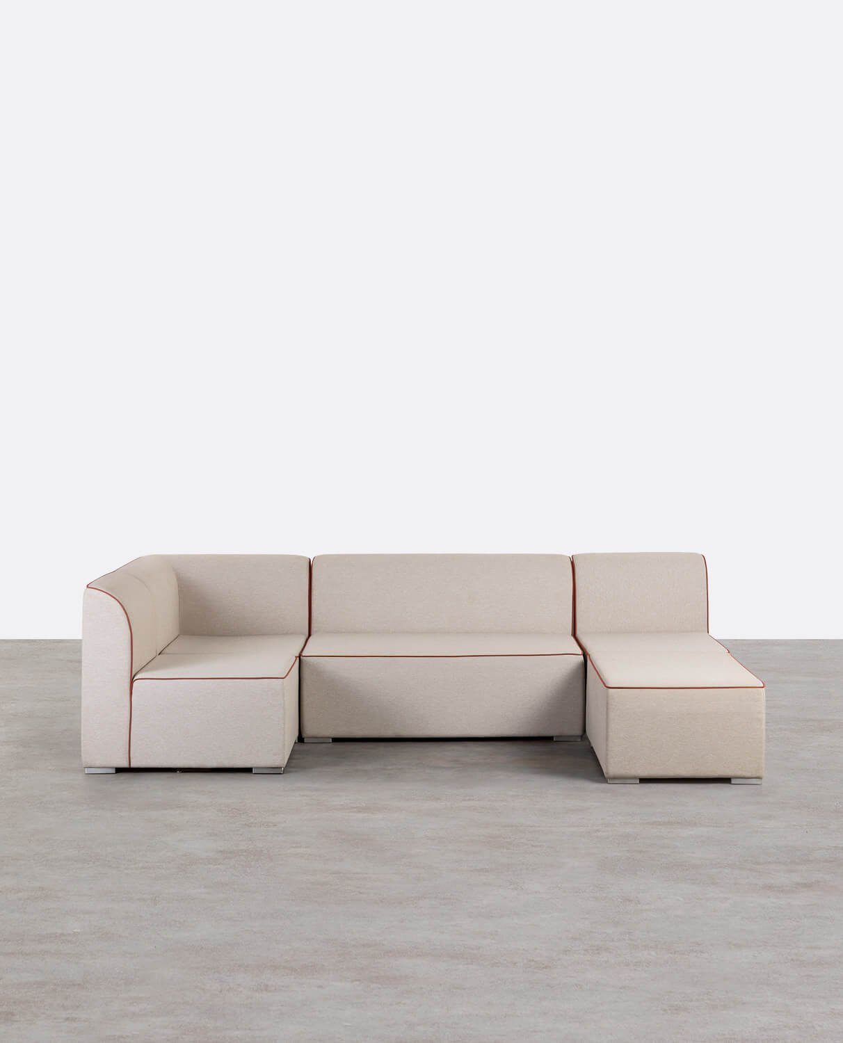 Sofá Modular de Jardín Esquinero de 4 Piezas con Sofá 2 Plazas y 2 Sillones con Puff de Tela Lagos, imagen de galería 1