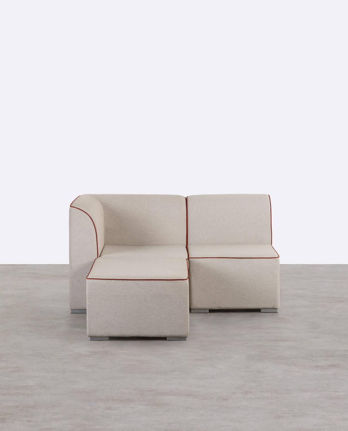Sofá Modular de Jardín  2 Piezas Esquinero y Sillón con Puff de Tela Lagos, imagen de galería 1