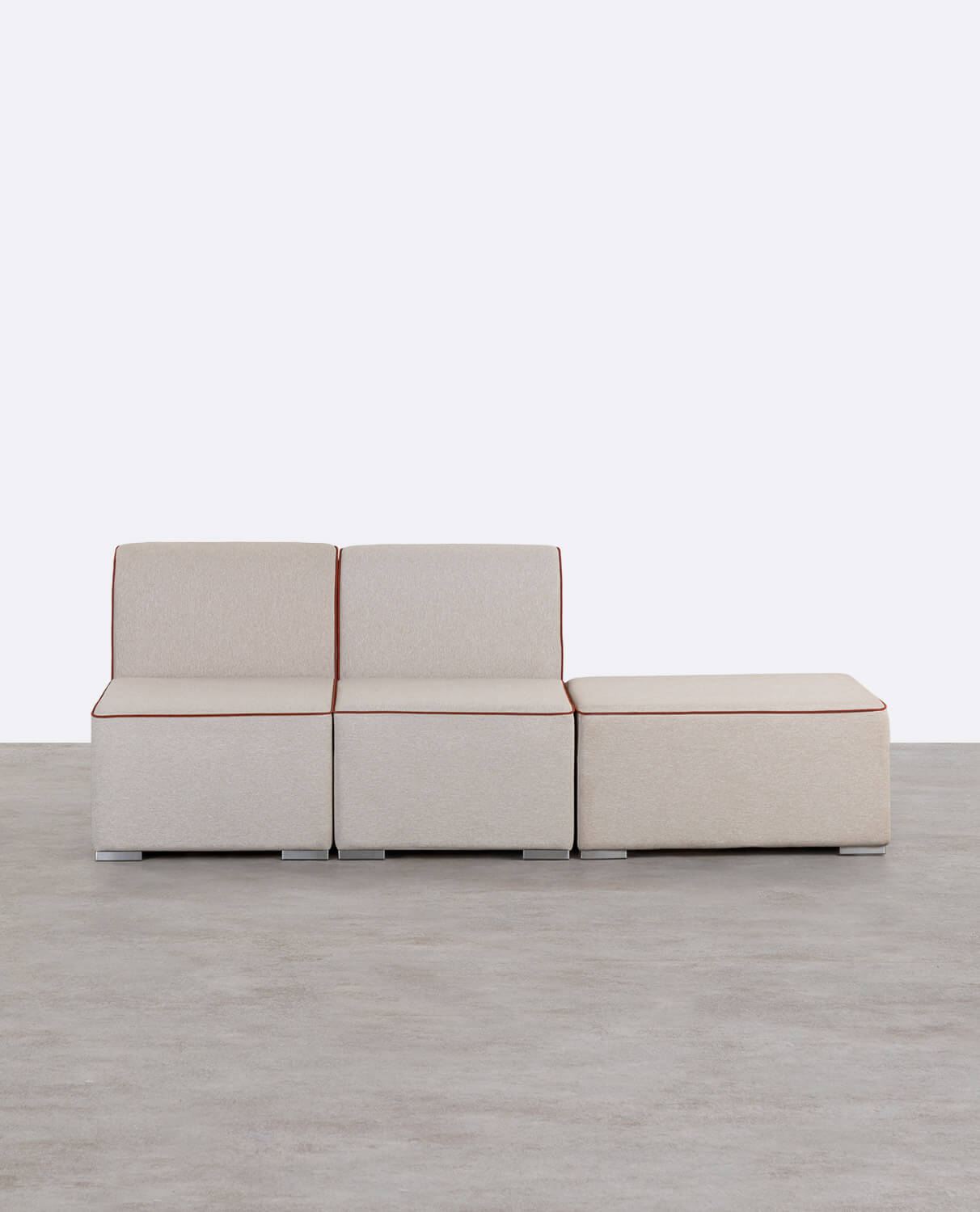 Sofá Modular de Jardín 2 Piezas Sillón y Puff de Tela Lagos, imagen de galería 1