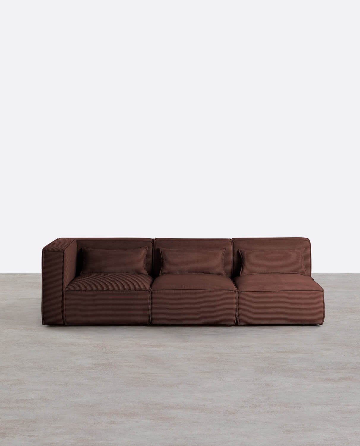 Sofá Modular de 3 Piezas Esquinero con 2 Sillones de Pana Gruesa Kilhe, imagen de galería 1