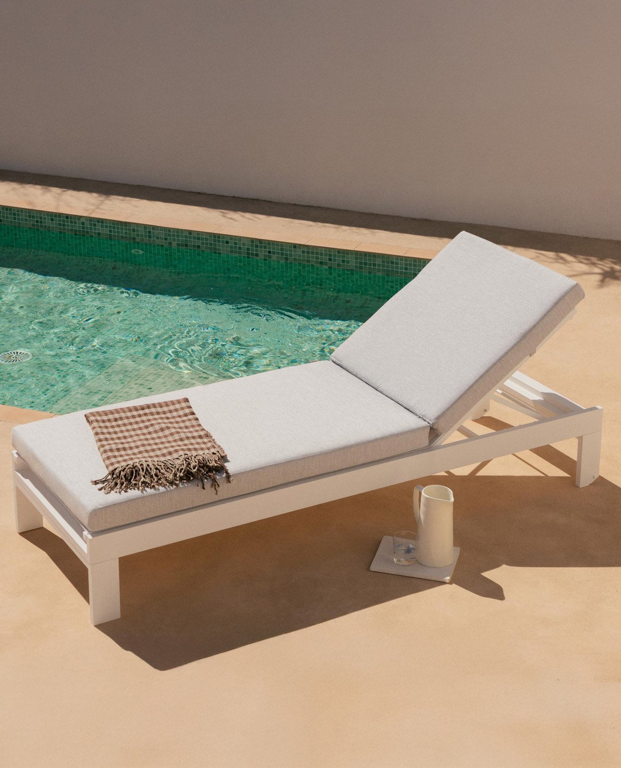 Tumbona Reclinable de Aluminio con Cojín de Tela New Kreta, imagen de galería 2