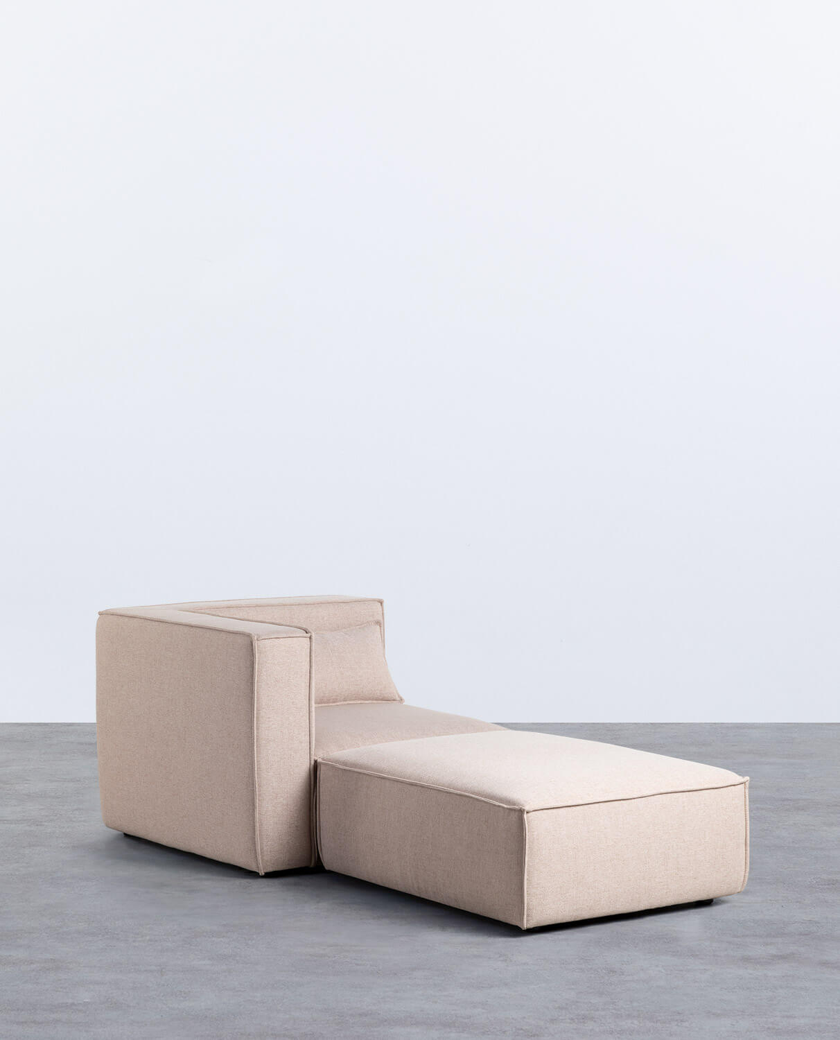 Sillón Esquinero Modular con Puff de Tela Kilhe