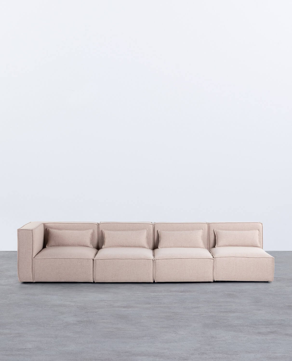 Sofá Modular de 4 Piezas con 3 Sillones de Tela Kilhe