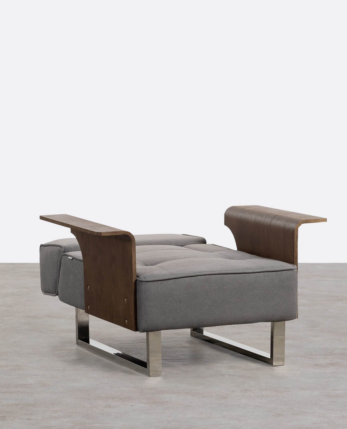 Sillón Reclinable con Reposabrazos de Madera y Tela 70S, imagen de galería 2