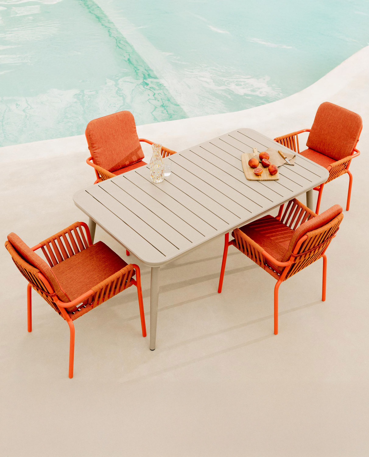Set de Mesa Rectangular de Aluminio (160x90 cm) Cancún y 4 Sillas de Exterior Drian, imagen de galería 2