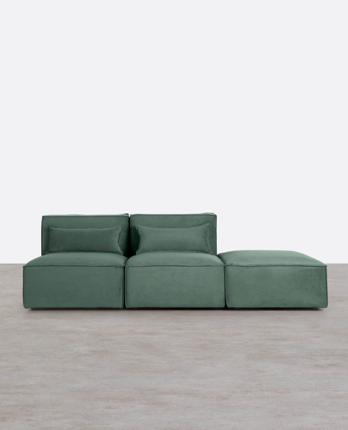 Sofá Modular de 2 Piezas y Puff de Pana Kilhe, imagen de galería 1