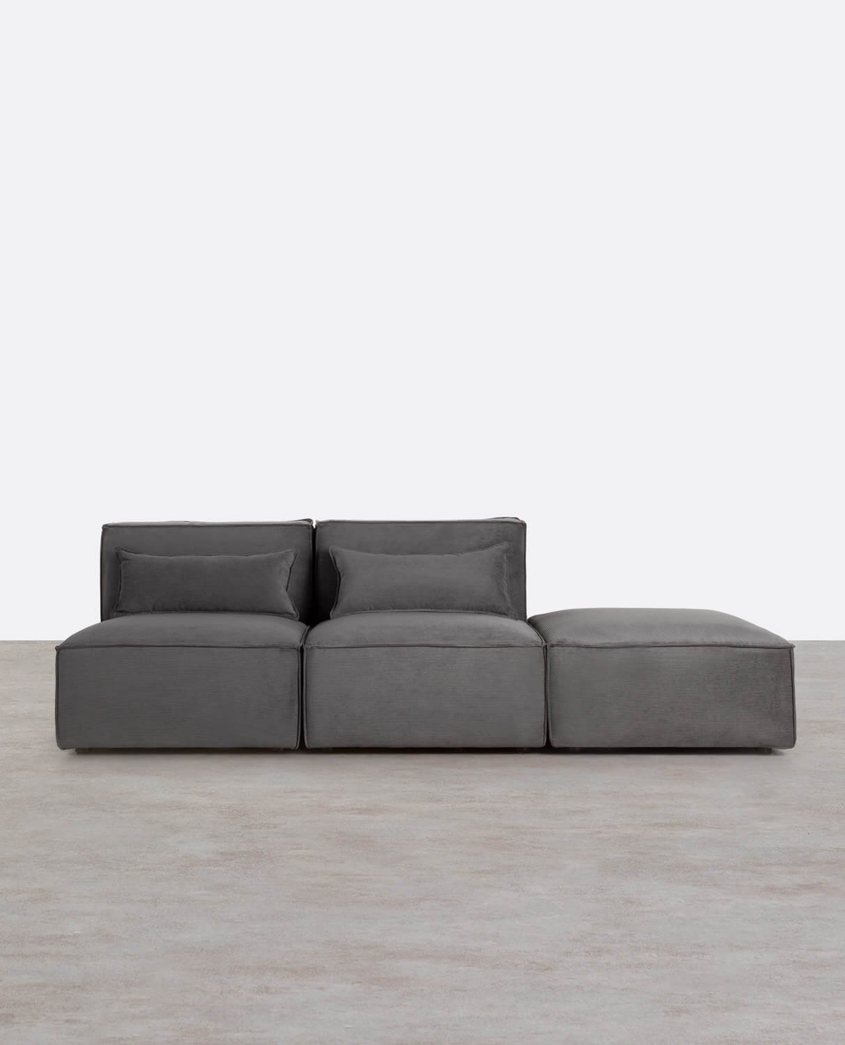 Sofá Modular de 2 Piezas y Puff de Pana Kilhe, imagen de galería 1