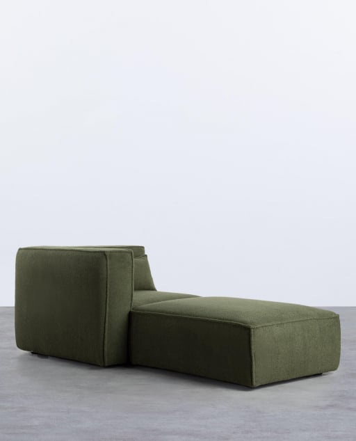 Sillón Esquinero Modular con Puff de Tela Bouclé Kilhe