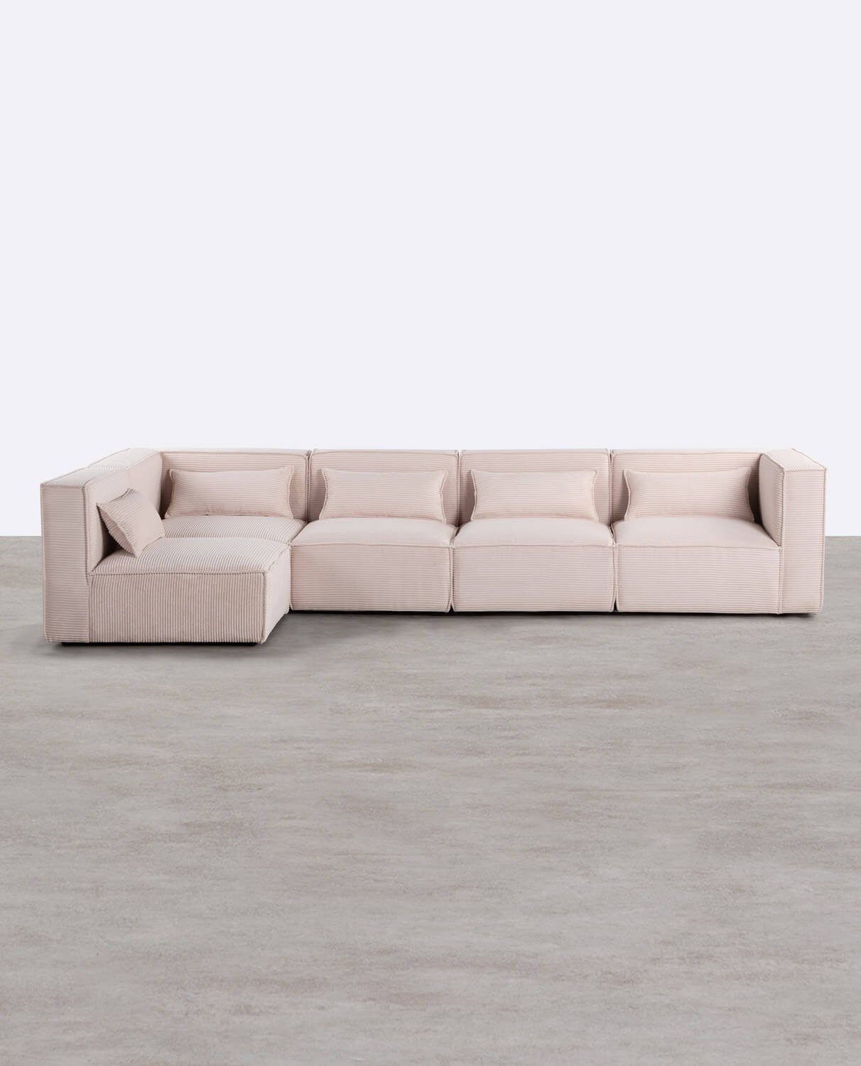 Sofá Modular de 5 Piezas con 2 Sillones Esquineros de Pana Gruesa Kilhe, imagen de galería 1