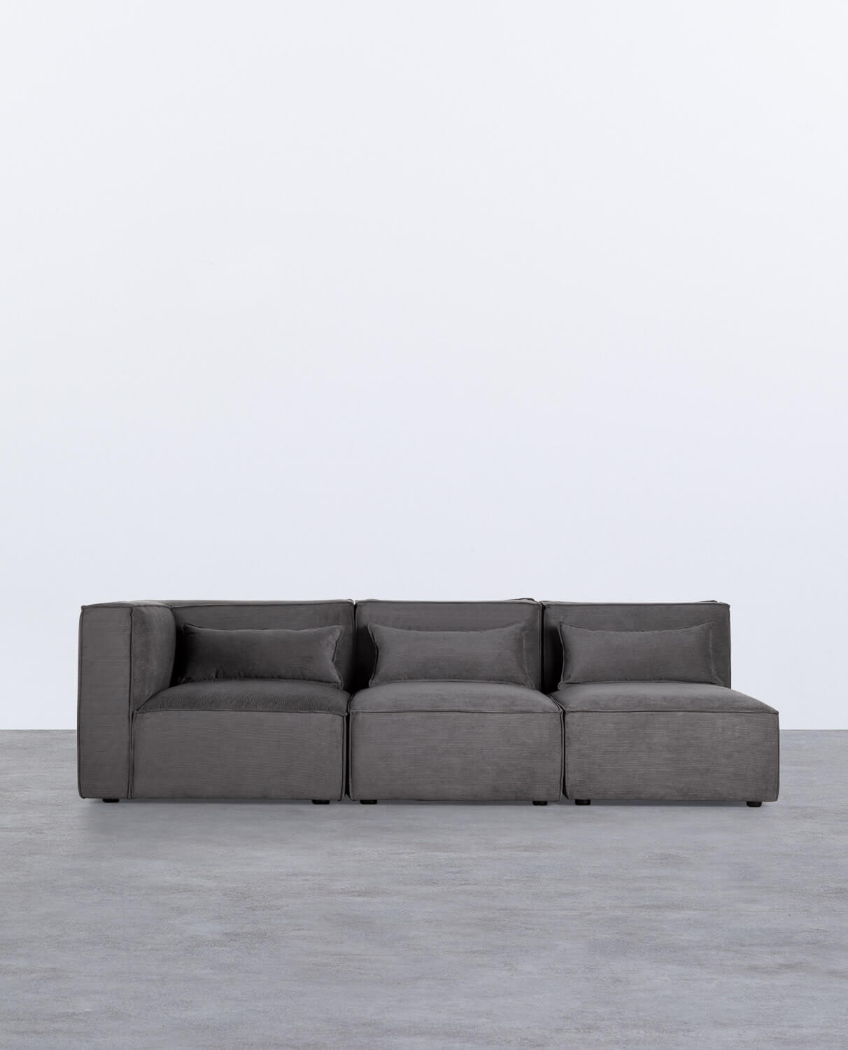 Sofá Modular de 3 Piezas con  2 Sillones de Pana Kilhe
