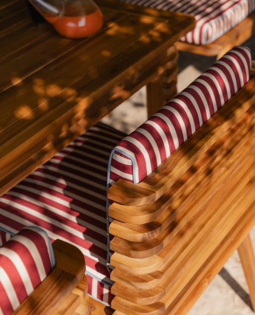Silla de Exterior de Madera de Acacia con Cojines de Tela Hazan