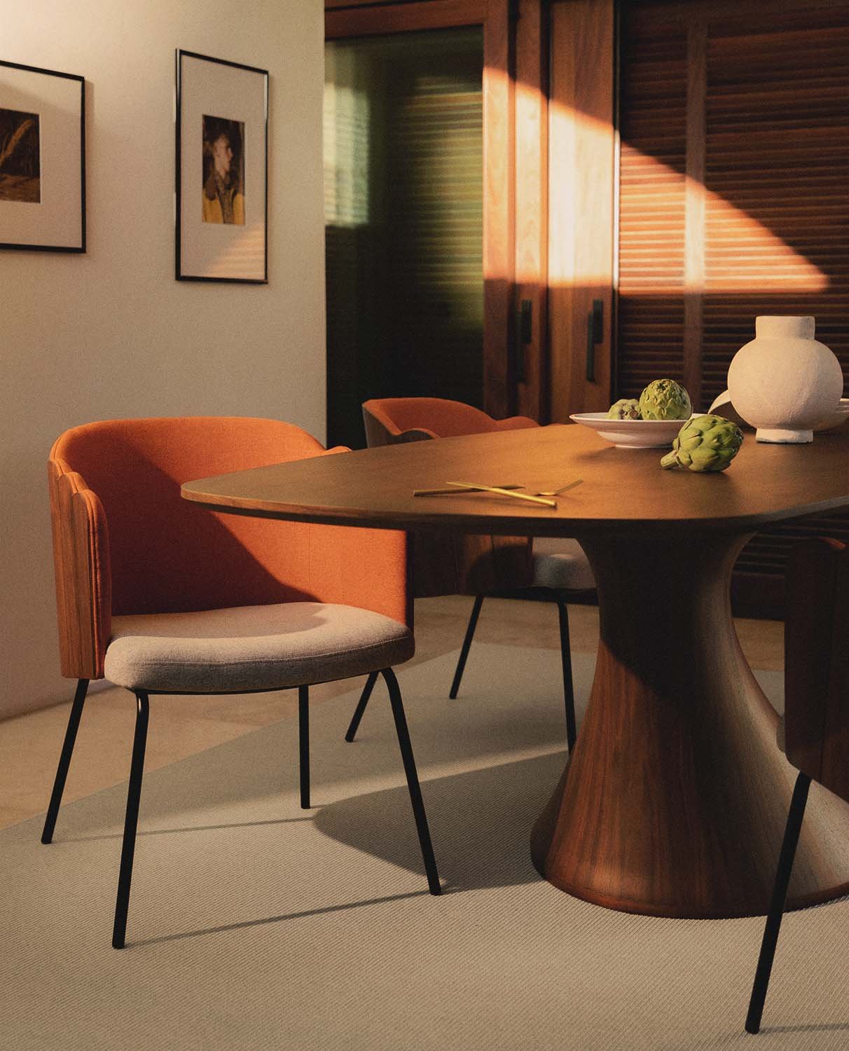 Mesa de Comedor Rectangular de Madera y Fibra de Vidrio (220x100 cm) Flawas, imagen de galería 2