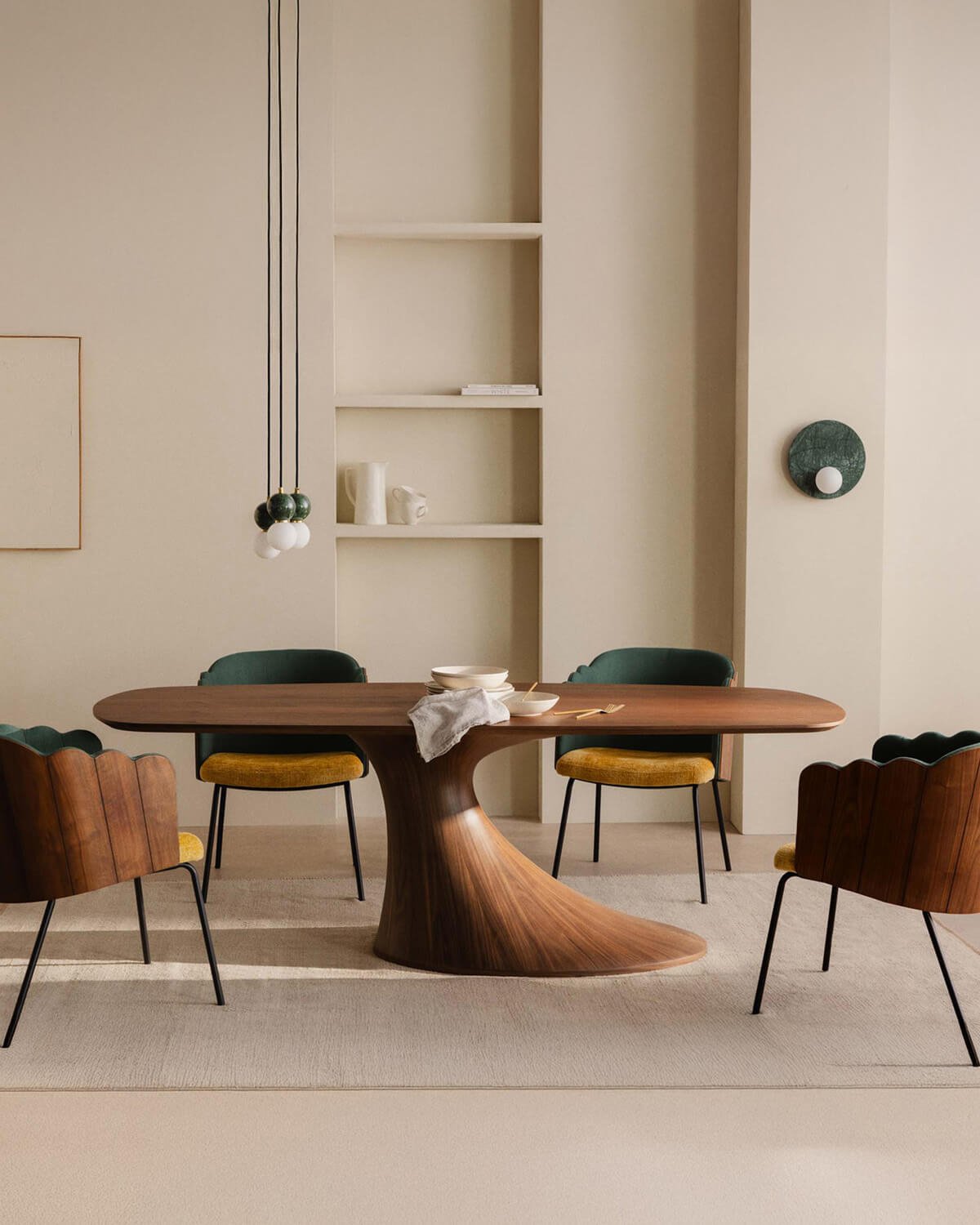Mesa de Comedor Rectangular de Madera y Fibra de Vidrio (220x100 cm) Flawas, imagen de galería 2