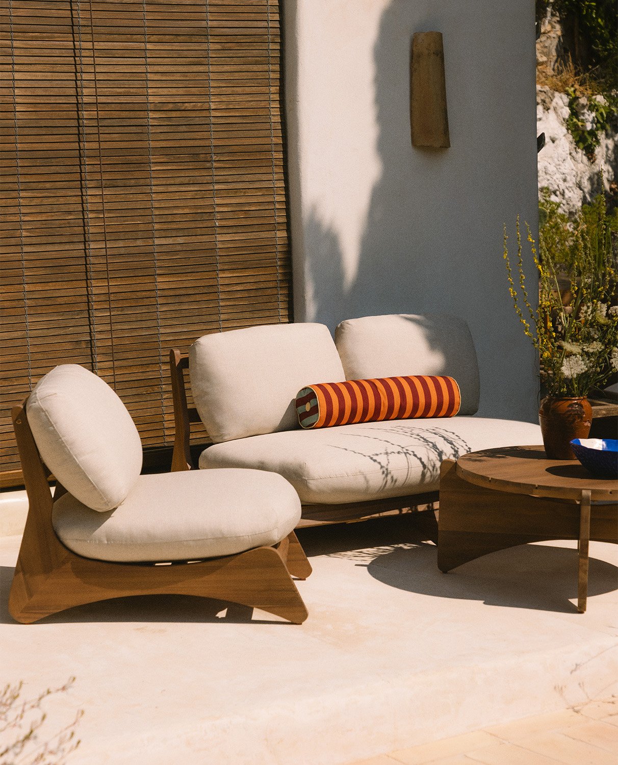 Pack 2 Sillones de Jardín de Madera de Acacia con Cojines de Tela Lorent, imagen de galería 2