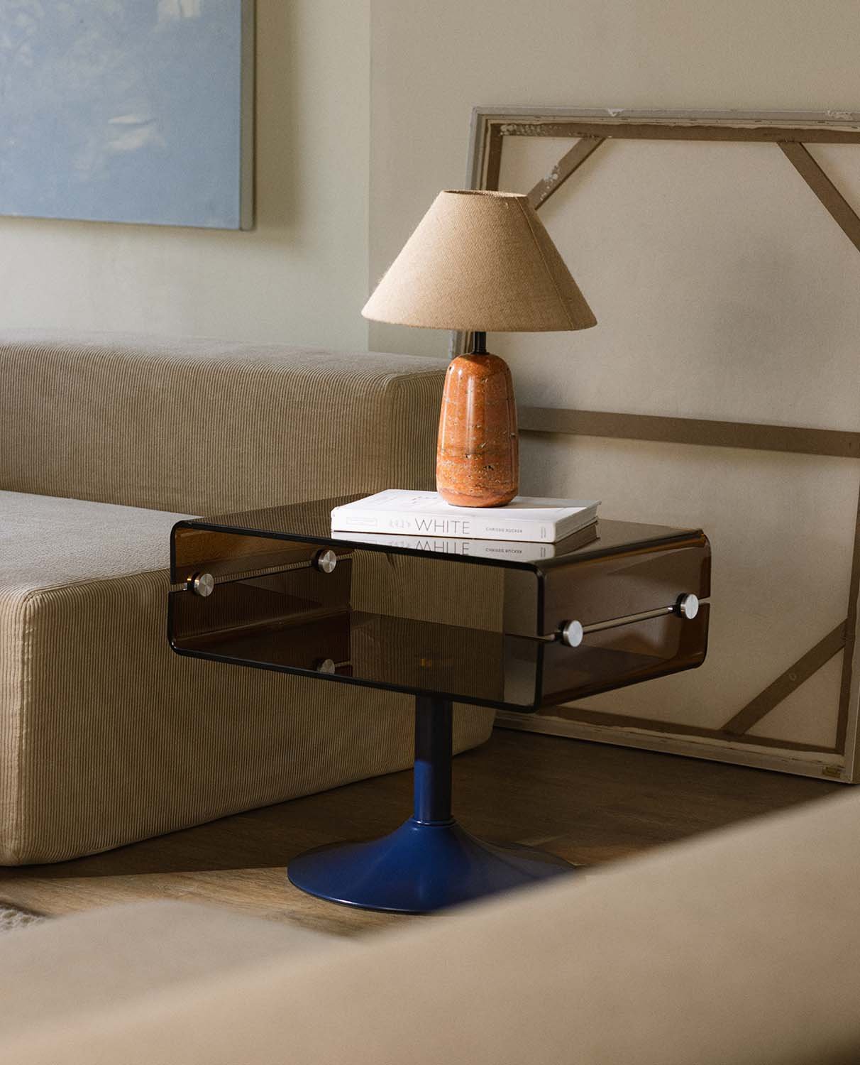 Mesa Auxiliar Rectangular de Cristal y Metal (61x38 cm) Hedy, imagen de galería 2