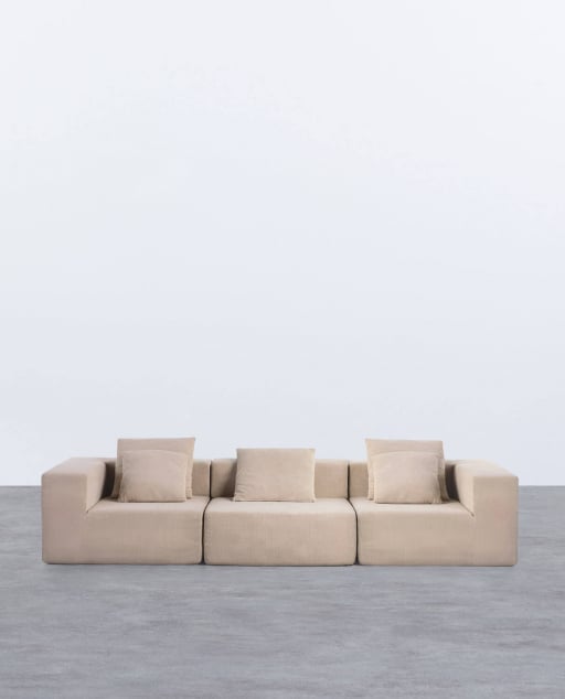 Sofá 3 Piezas Esquinero con 1 Sillón de Pana Envasado al Vacío Grecia