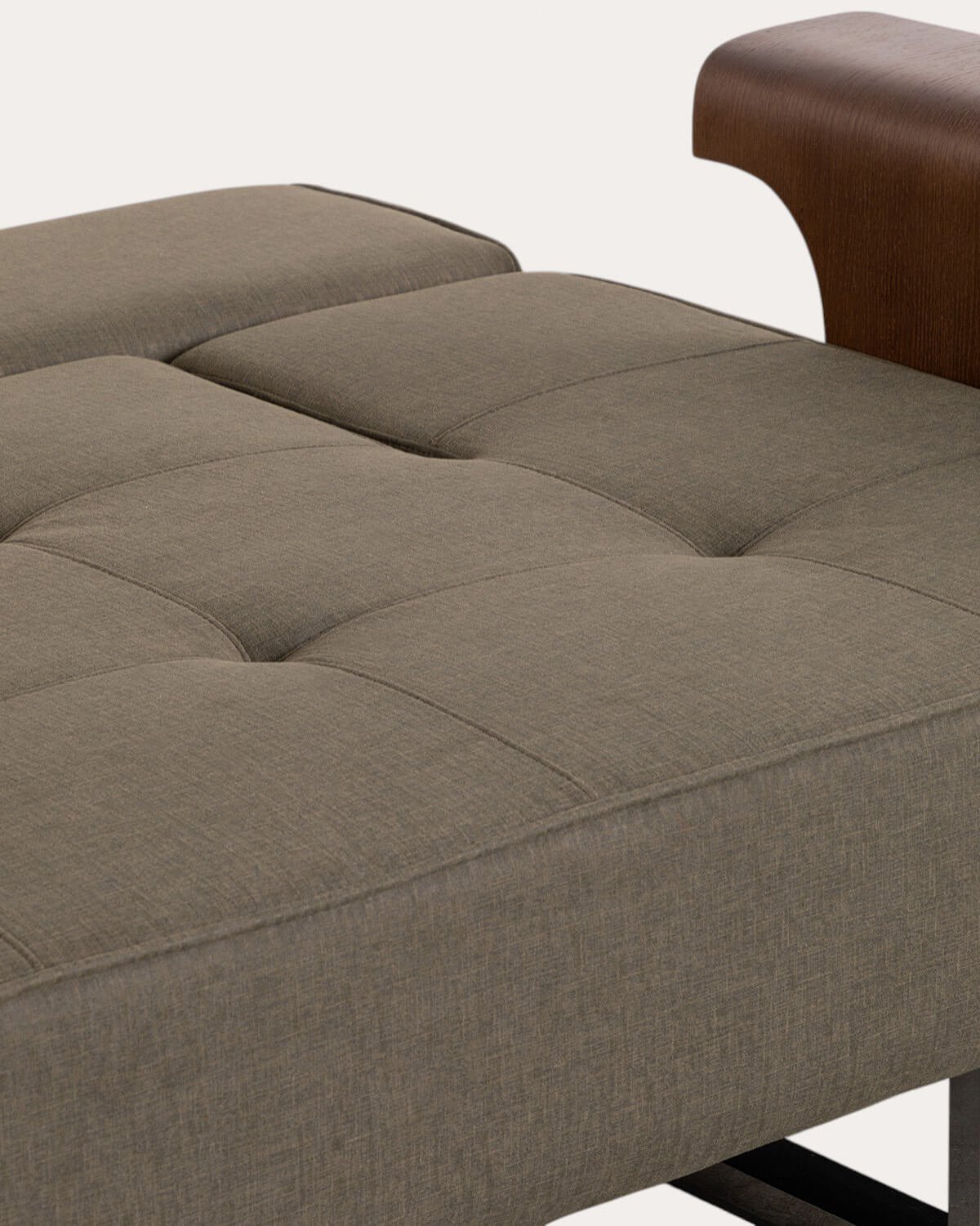 Sofá Cama de 3 Plazas con Reposabrazos de Madera y Tela New 70S, imagen de galería 6