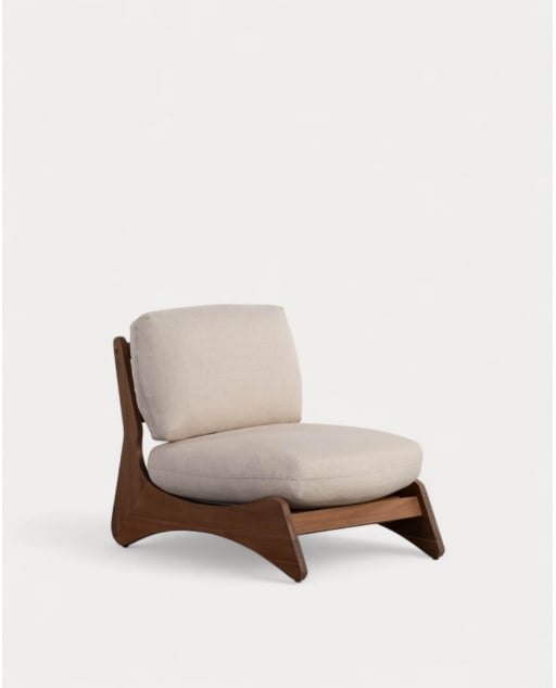 Sillón de Jardín de Madera de Acacia con Cojines de Tela Lorent