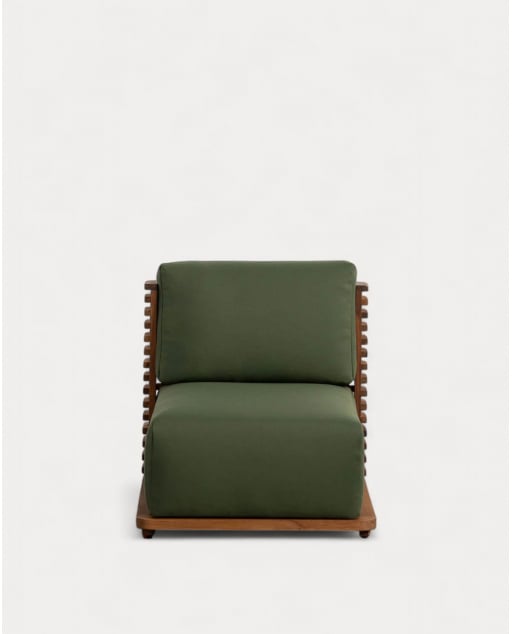 Sillón de Jardín de Madera de Acacia con Cojines de Tela Hazan