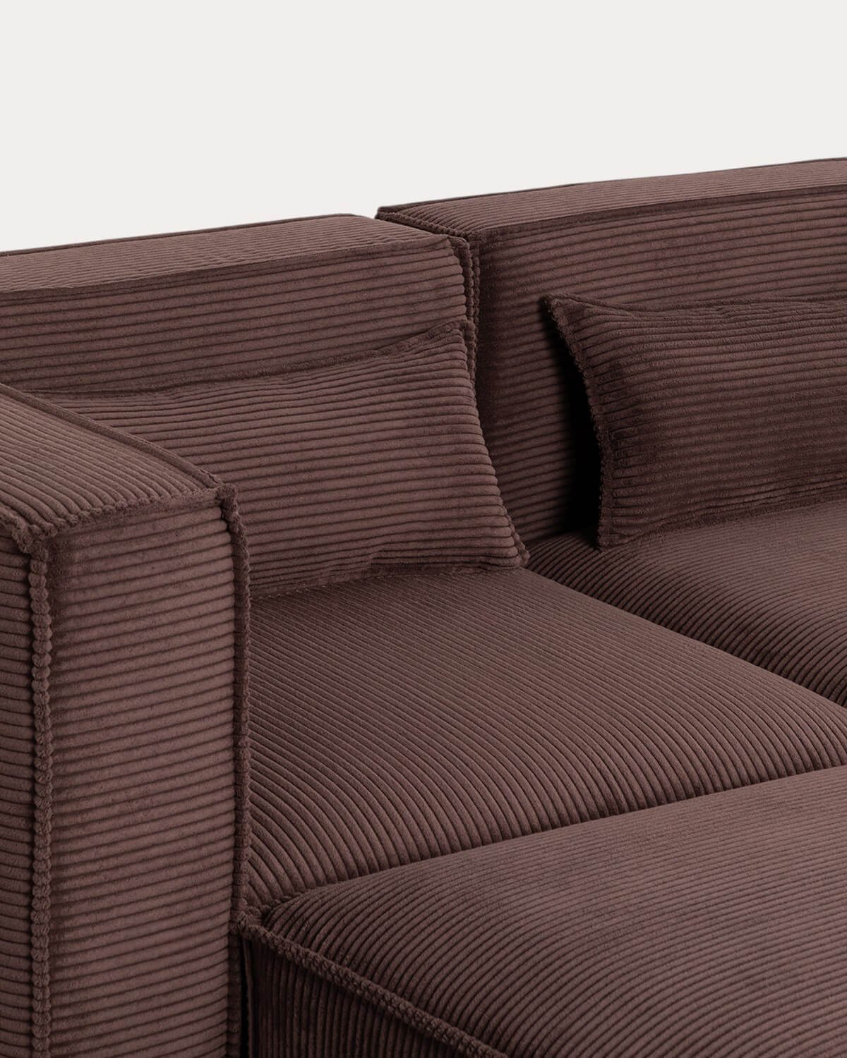 Sofá Modular de 2 Piezas Esquinero y Sillón con Puff de Pana Gruesa Kilhe, imagen de galería 7