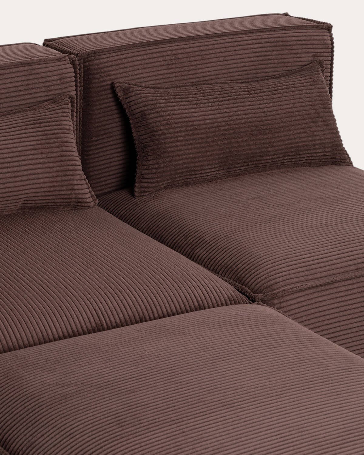 Sofá Modular de 2 Piezas Esquinero y Sillón con Puff de Pana Gruesa Kilhe, imagen de galería 8