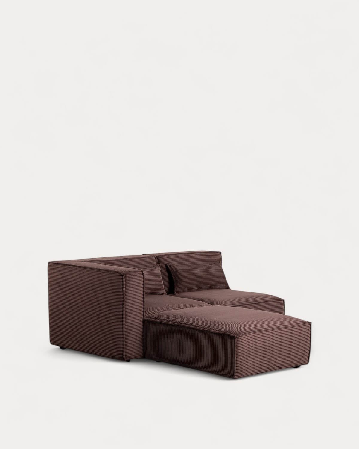 Sofá Modular de 2 Piezas Esquinero y Sillón con Puff de Pana Gruesa Kilhe, imagen de galería 2