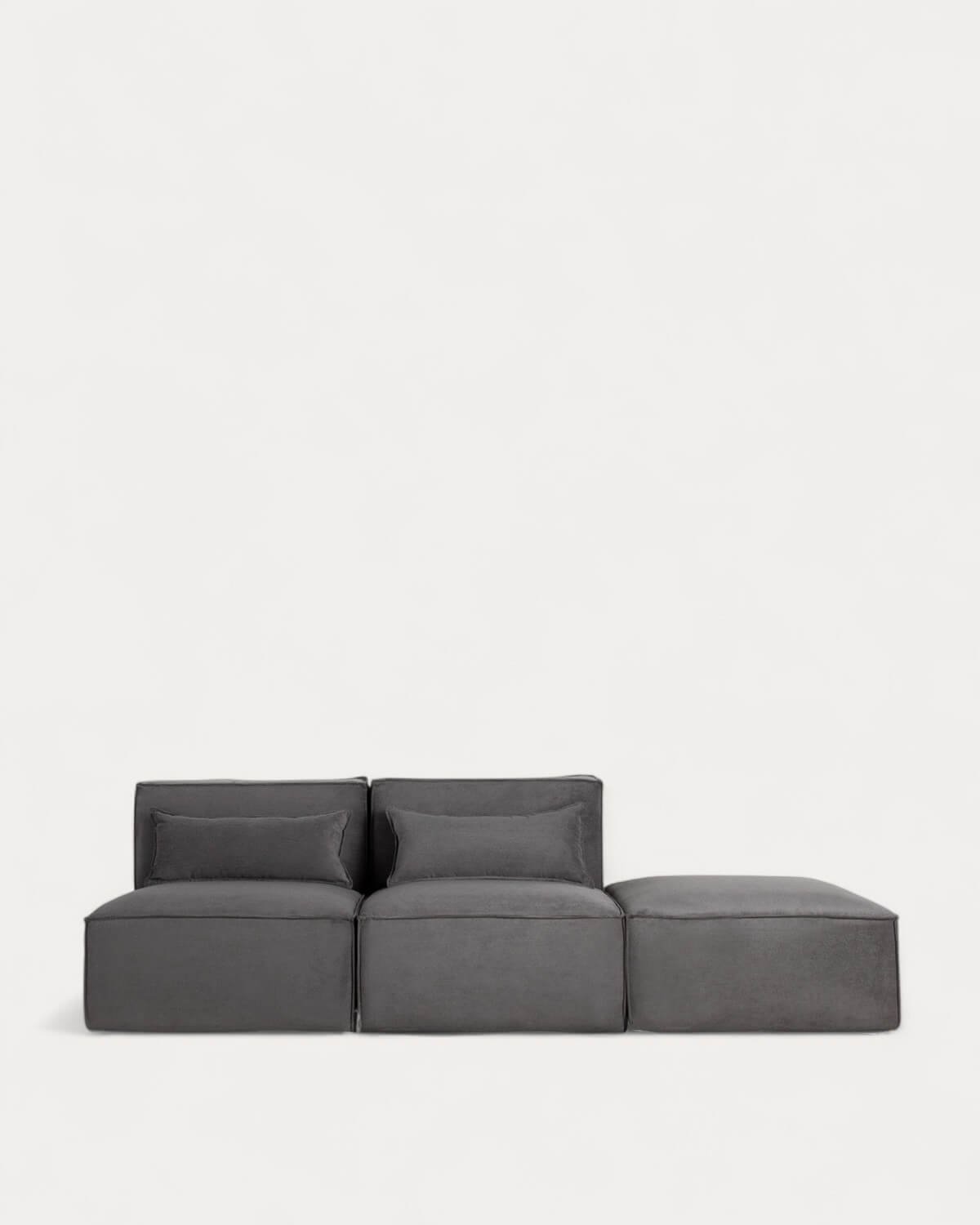 Sofá Modular de 2 Piezas y Puff de Pana Kilhe, imagen de galería 1