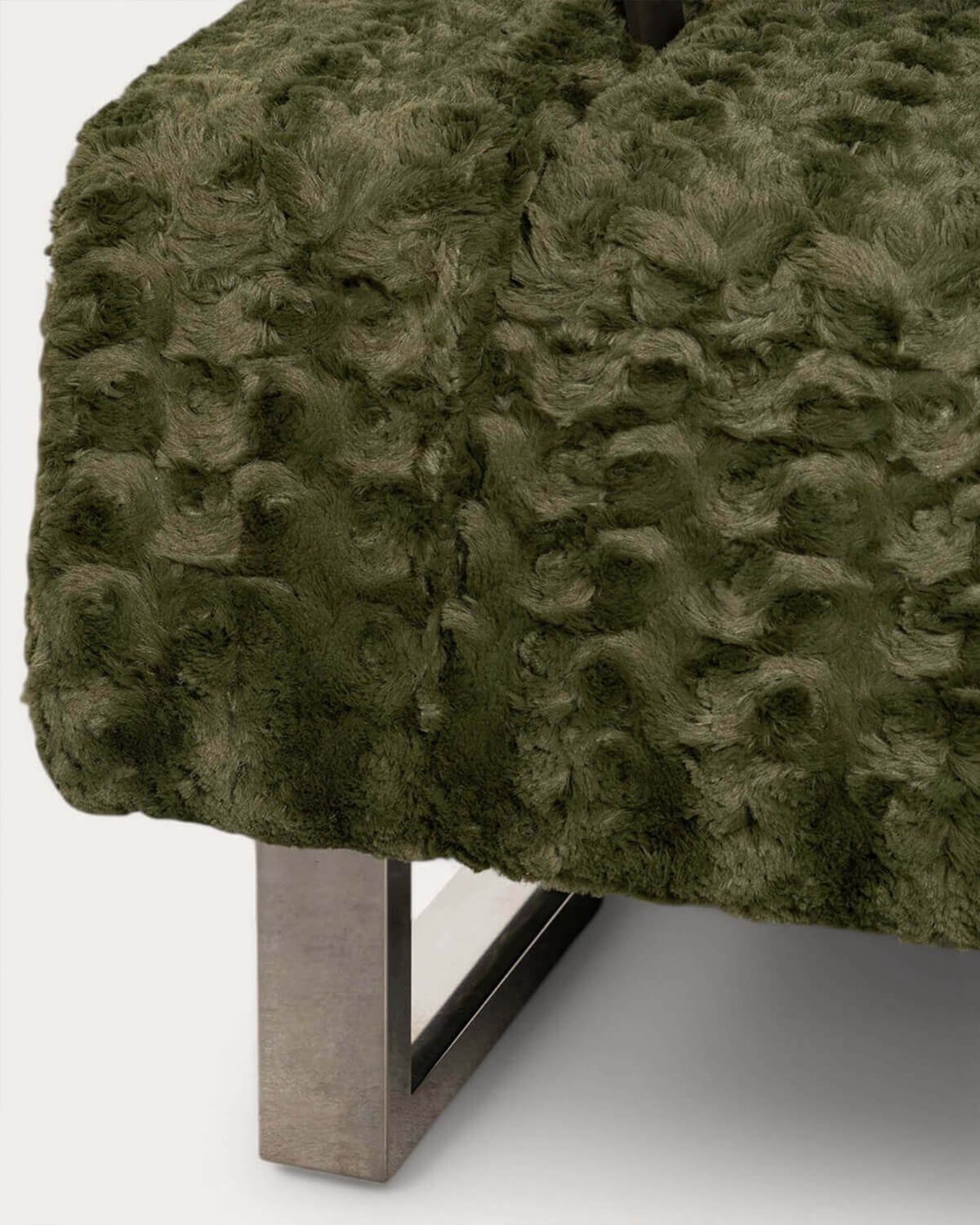 Sillón Reclinable con Reposapiés de Tela y Madera 70s Furry, imagen de galería 6