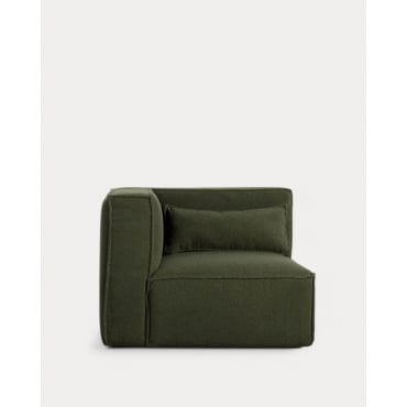 Módulo Sillón Esquinero para Sofá de Tela Boucle Kilhe Bouclé -Verde Nori - The Masie