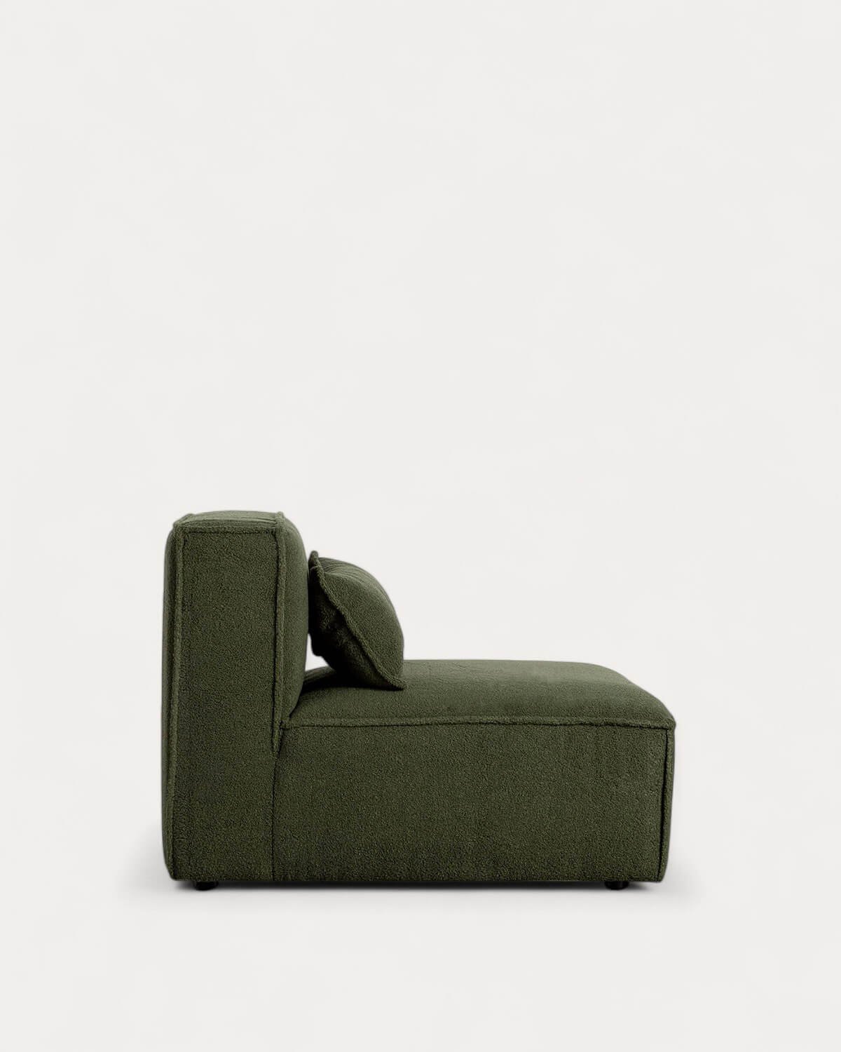 Sofá Modular de 2 piezas con Puff de Tela Bouclé Kilhe, imagen de galería 3